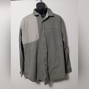 Men's Orvis Vintage Long Sleeve Shirt Large Olive Green Shooting Hunting Size XL